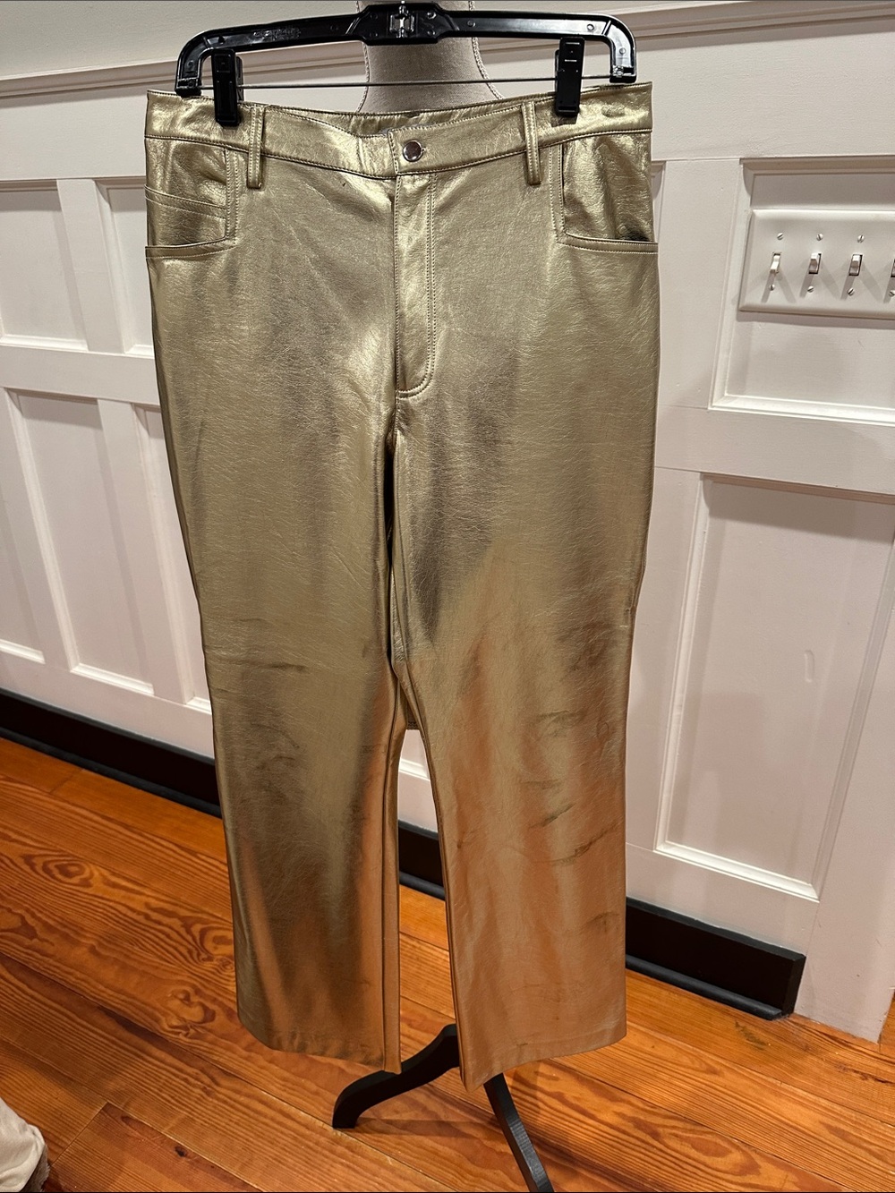 Gianni Bini Metallic Gold Straight Leg Pants